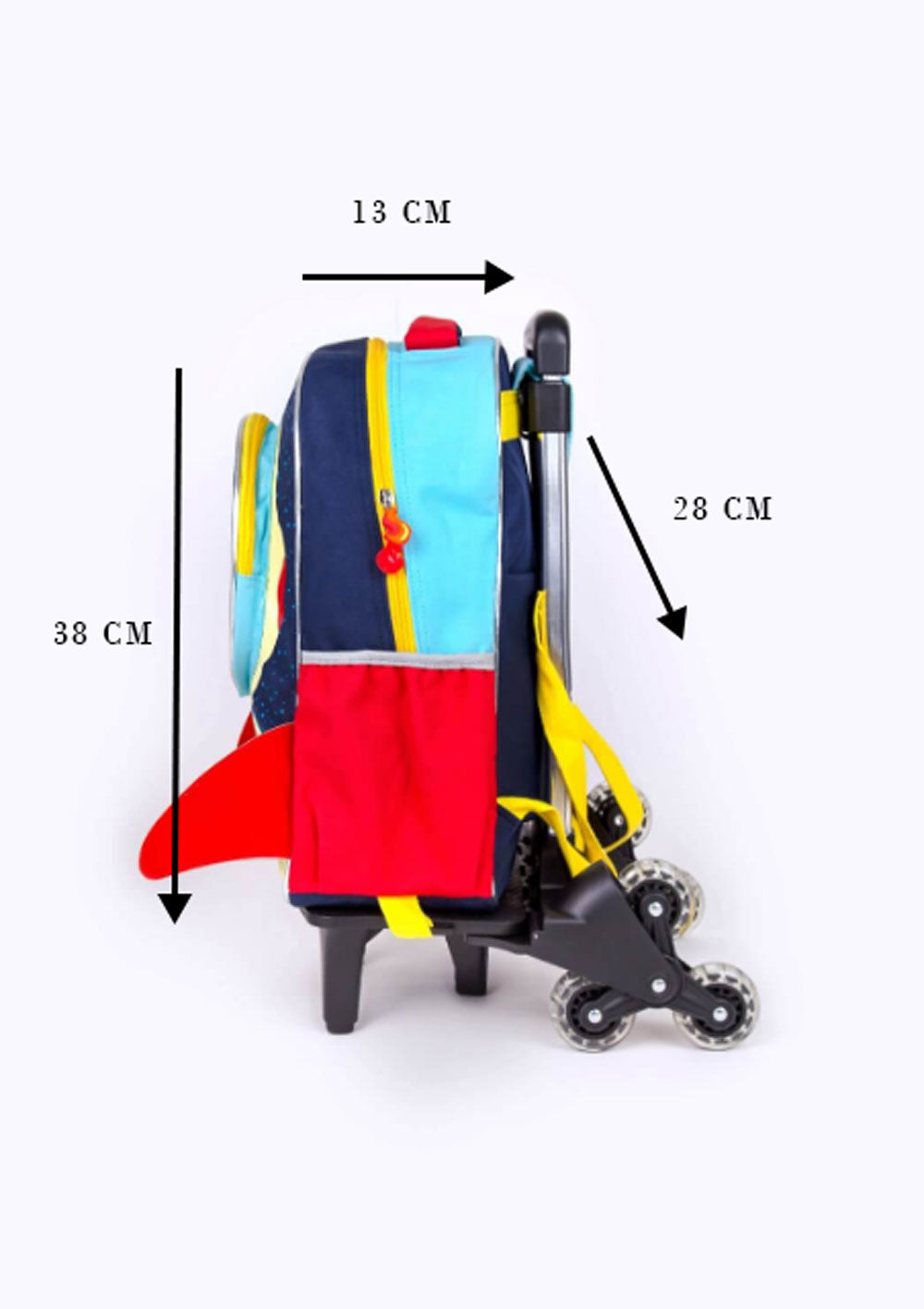 Navy Space Jet School Trolley Bag for Kids (With Name Printing Option)
