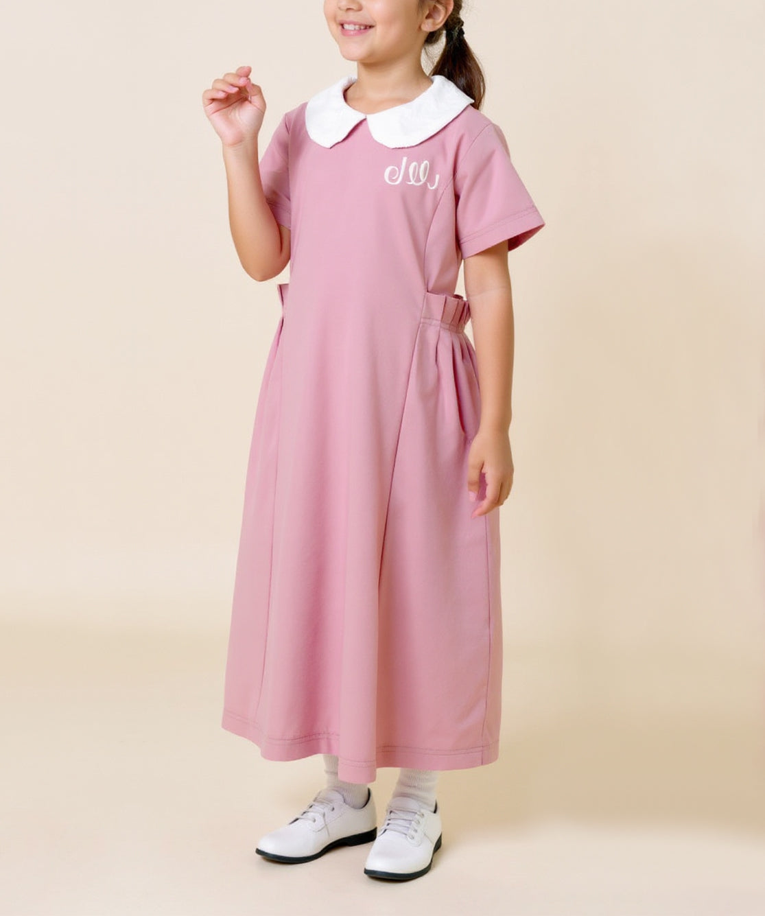 Pink Elementary School Dress For Girls BTS2 (With Name Embroidery Option)