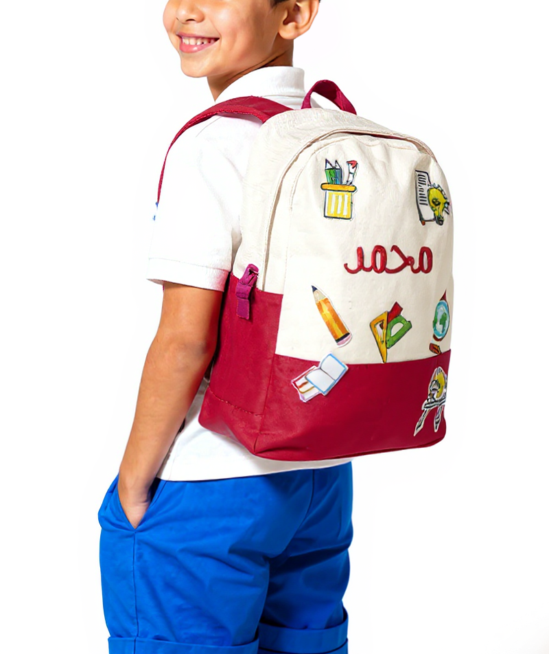 Red School Backpack (With Embroidery Option)
