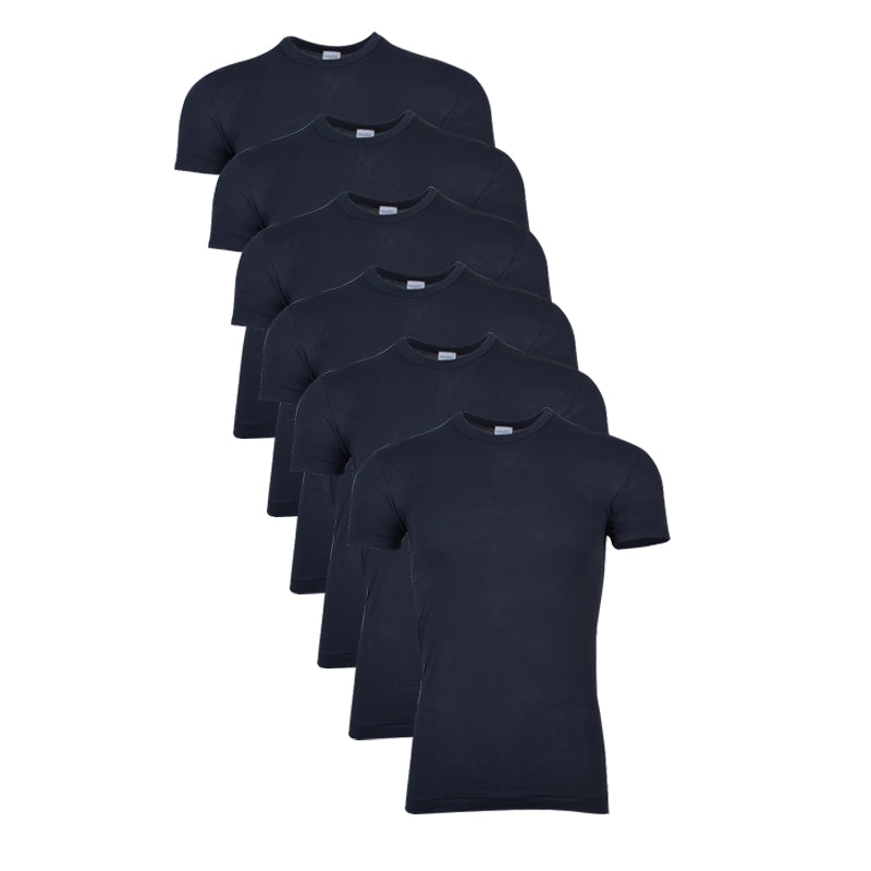 6 Pcs Black Round Neck T-shirt Richman For Men