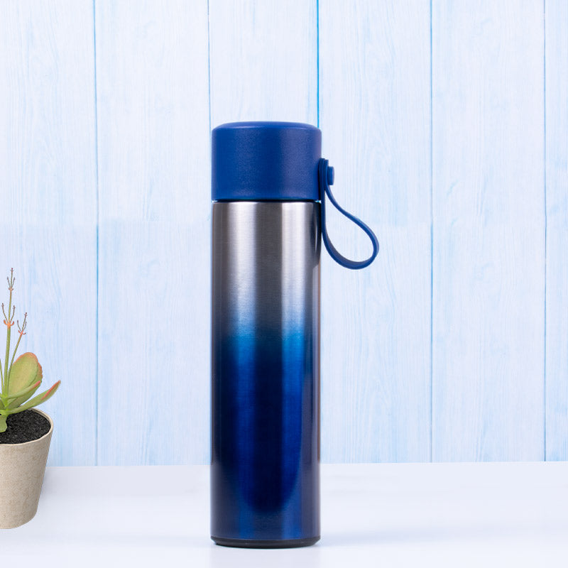 450 ML Blue (with Silver Shade) Stainless Steel Hot and Cold Beverage Bottle