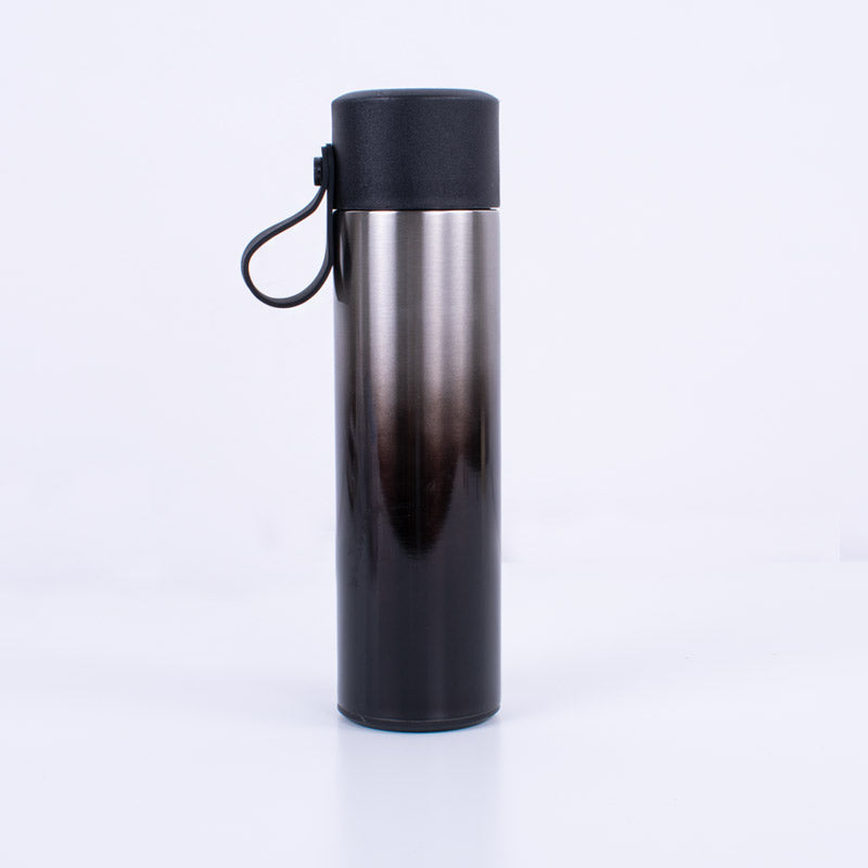450 ML Black (with Silver Shade) Stainless Steel Hot and Cold Beverage Bottle