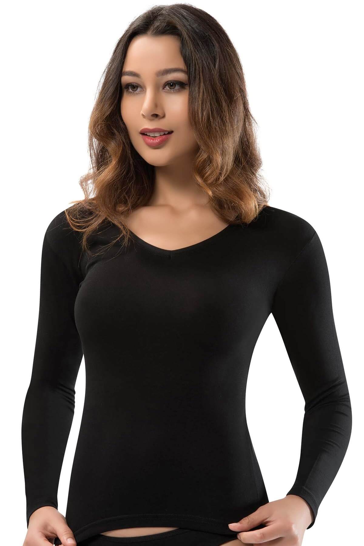 Long Sleeve V Neck Innerwear for Women (Multicolored)