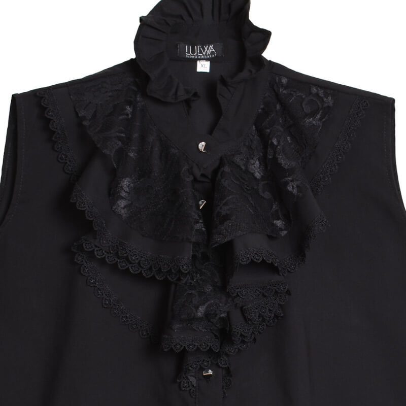 قميص اسود بدون اكمام من لولوة الخطاف