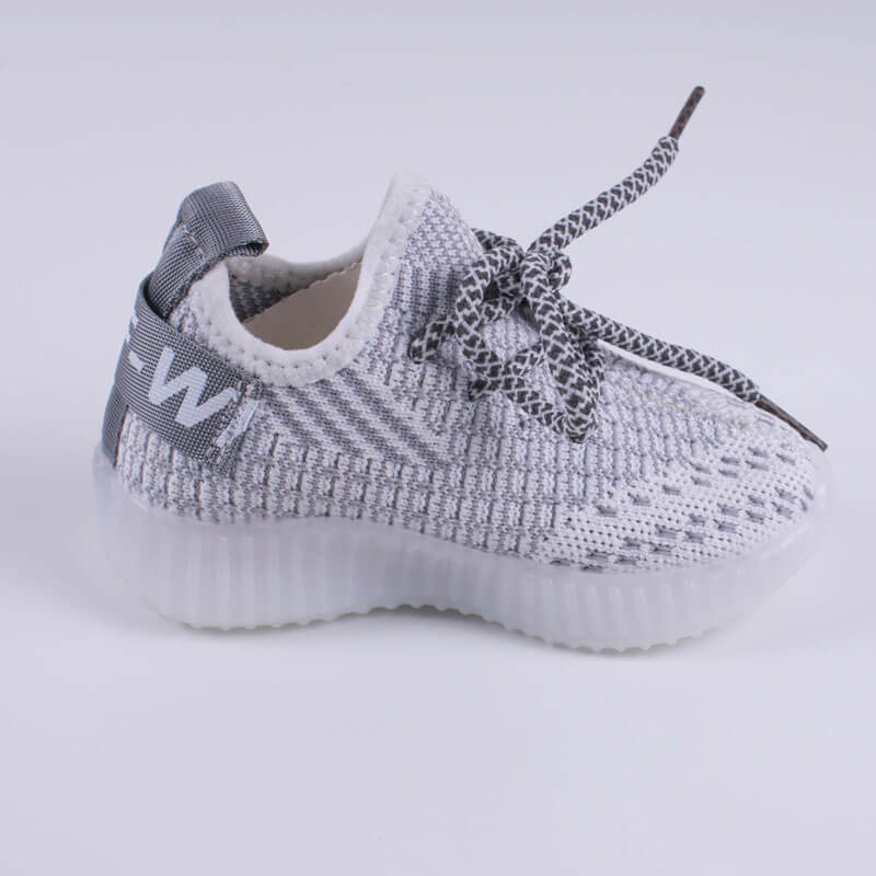 White Shoe With Lights For Babies