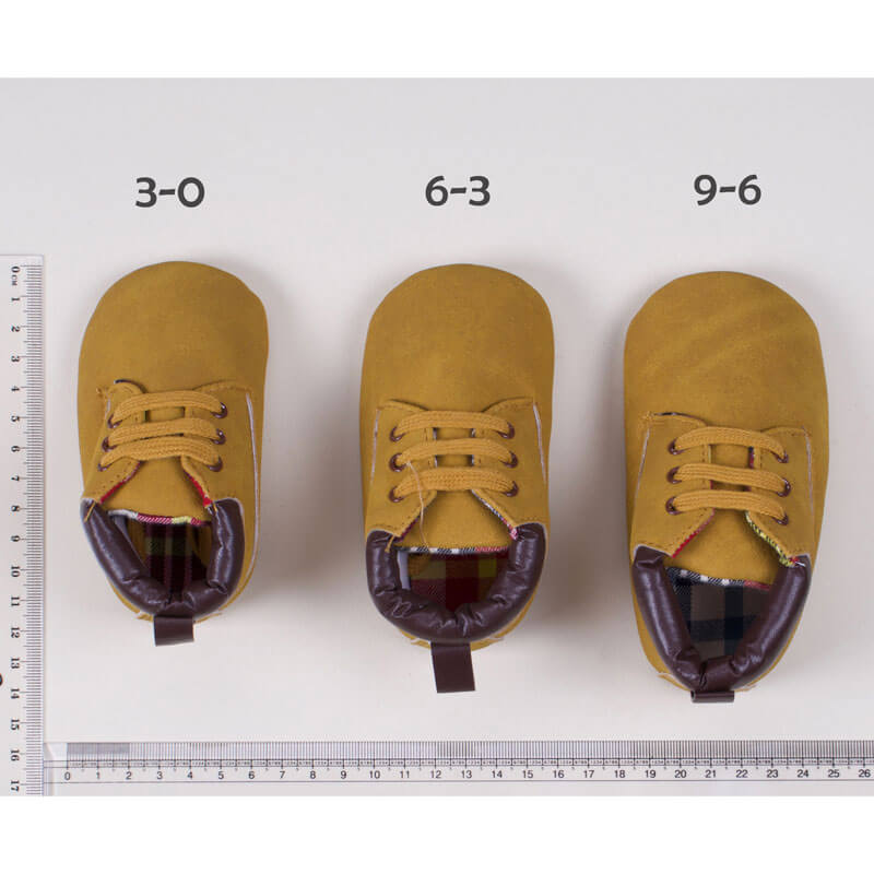 Brown Shoes With Laces For Babies (With Name Printing)