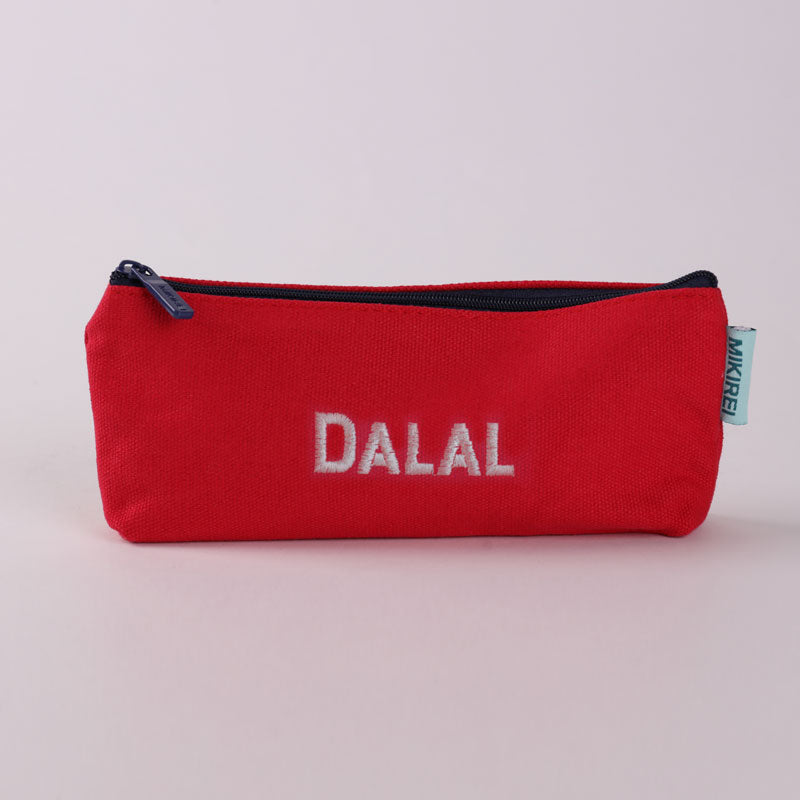 Red Stationery Pouch (With Name Embroidery)