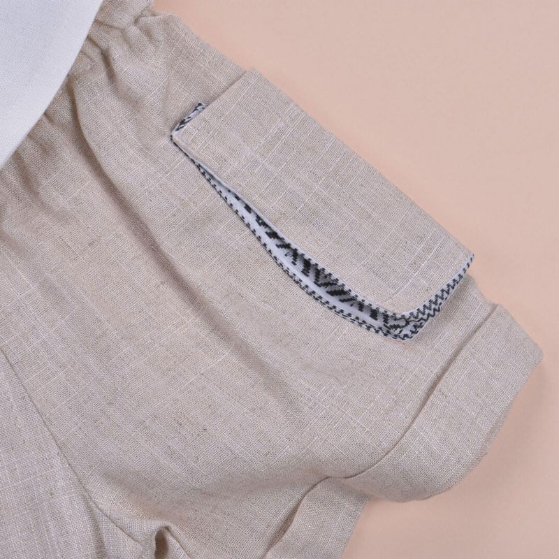 بدلة جرجيان باللونين الأبيض والأسود مع شورت للأولاد (مع إمكانية تطريز الاسم)