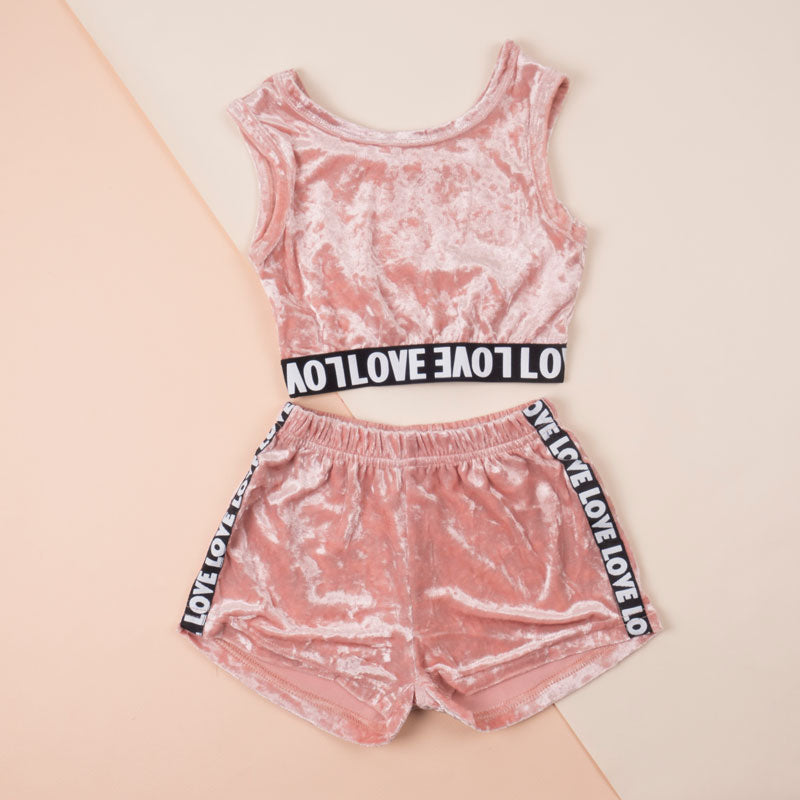 Set Of Two Pink Top And Pant For Kids (With Name Printing Option)