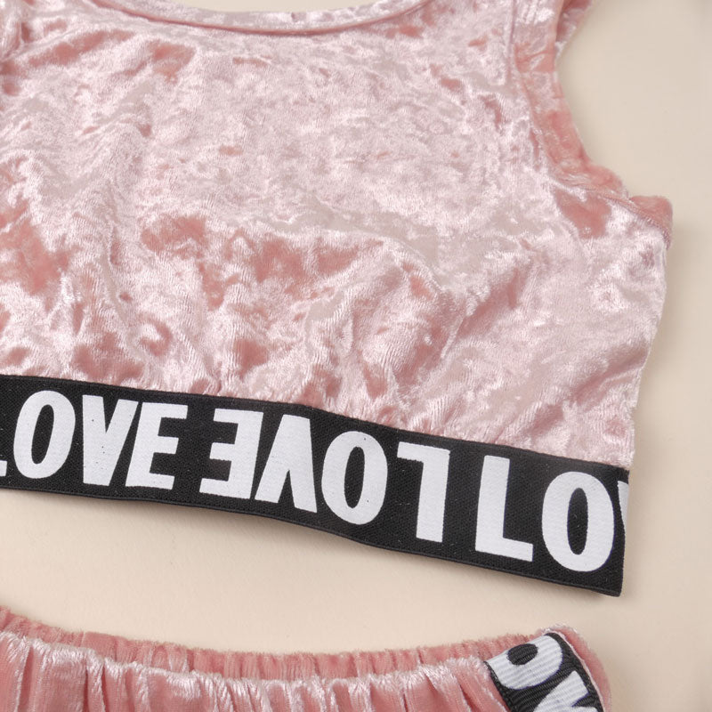 Set Of Two Pink Top And Pant For Kids (With Name Printing Option)