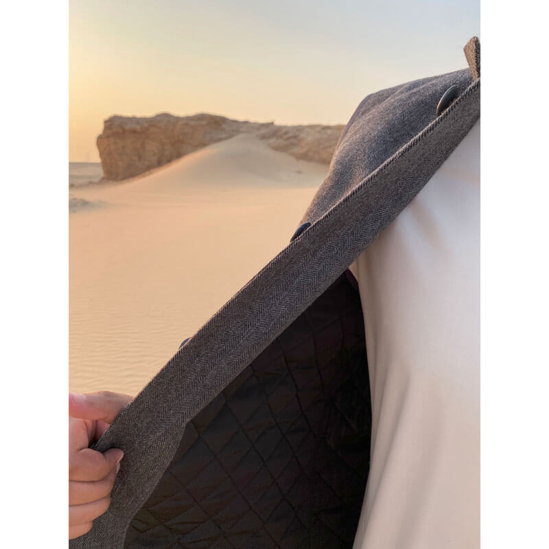 Beige Classic Winter Vest For Men