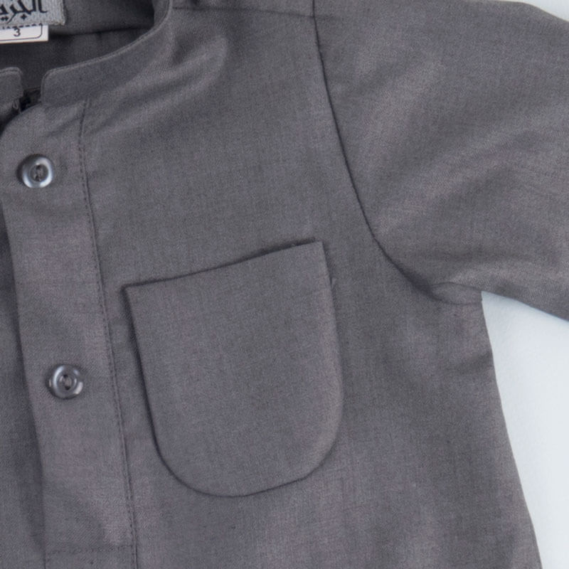 Grey Winter Al Jazeera Dishdasha For Newborn (With Name Embroidery)