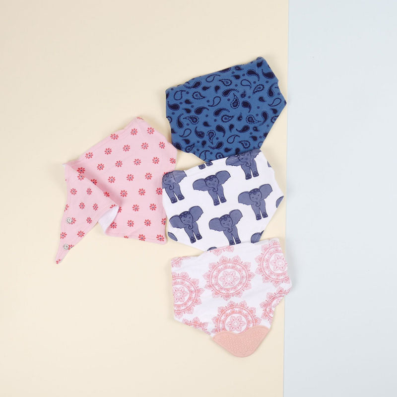 4 PC Bandana Bib Pattern Edition For Baby (With Name Printing Option)