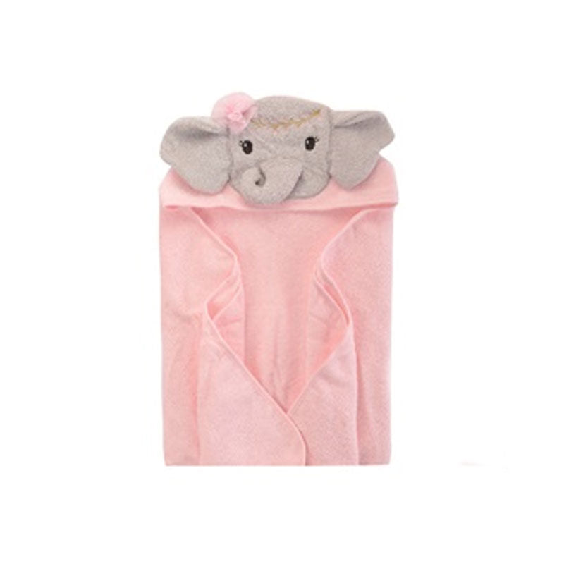 Pink Elephant Towel For Kids (With Name Embroidery)