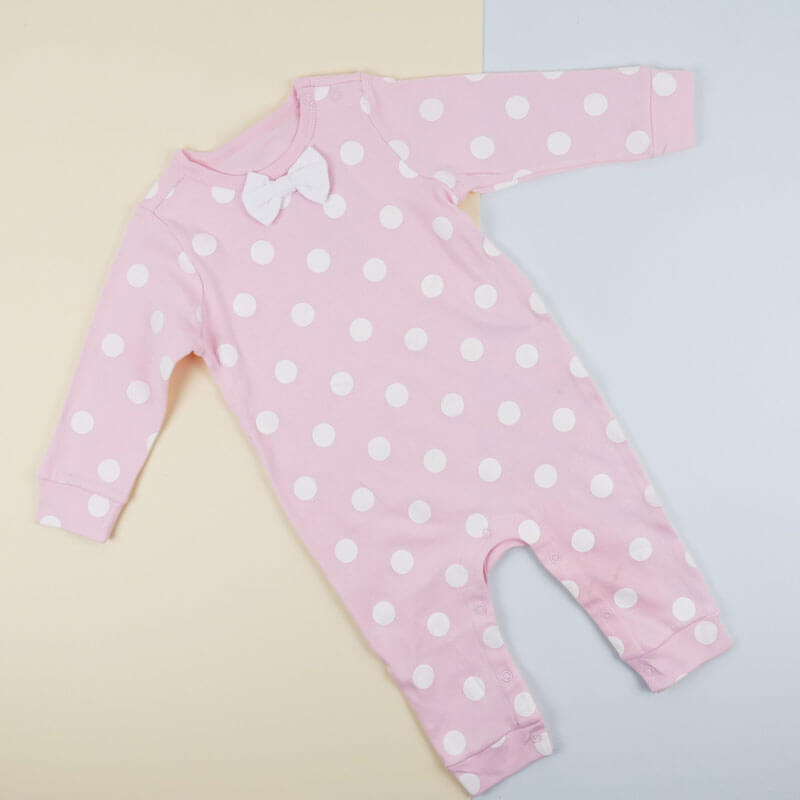 Pink Polka Dot Gentlemen Suit For Baby (With Name Printing Option)