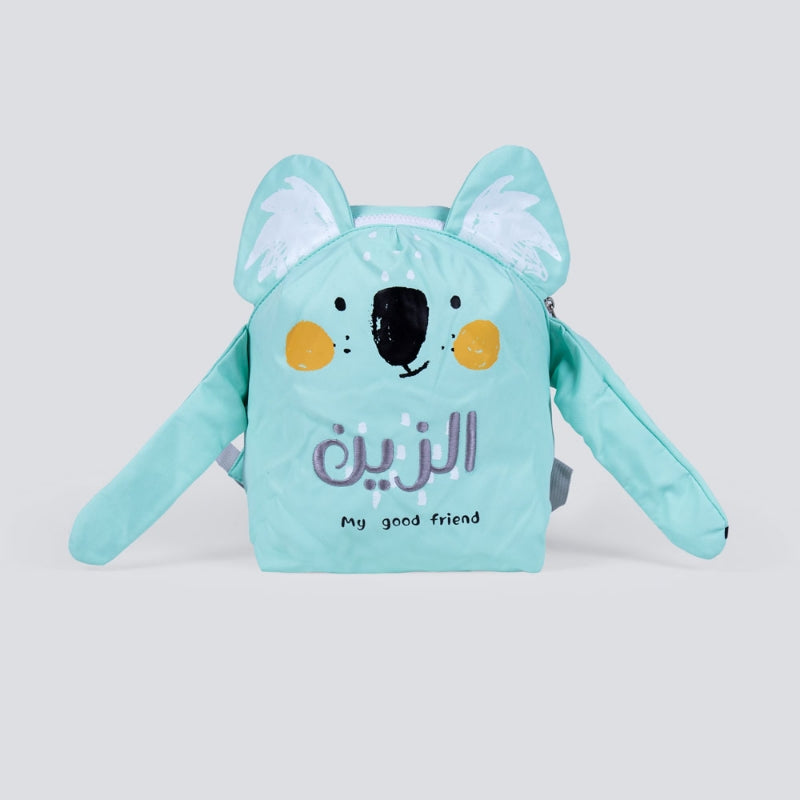light-blue Panda Design Backpack (With Embroidery Option)