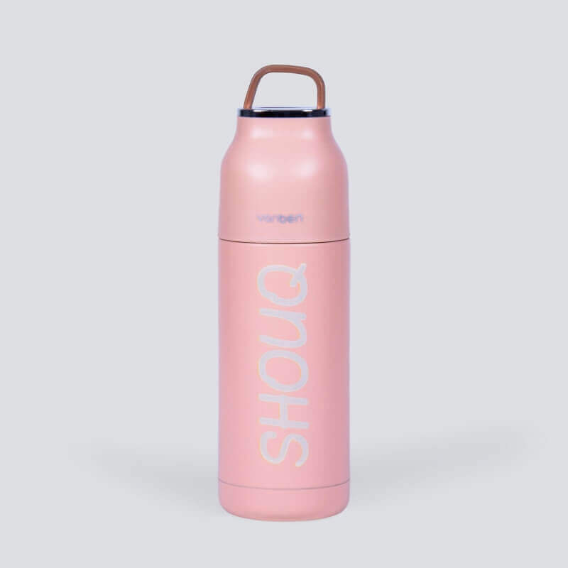 Pink Vacuum Water Bottle - 350ml (With Name Printing Option)