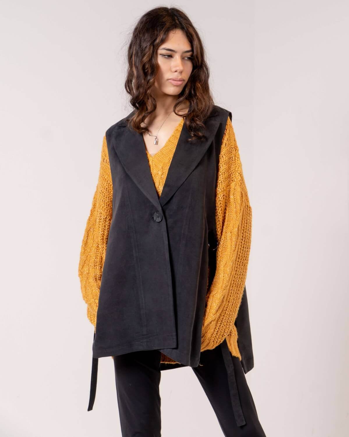 Black Gilet Vest For Women