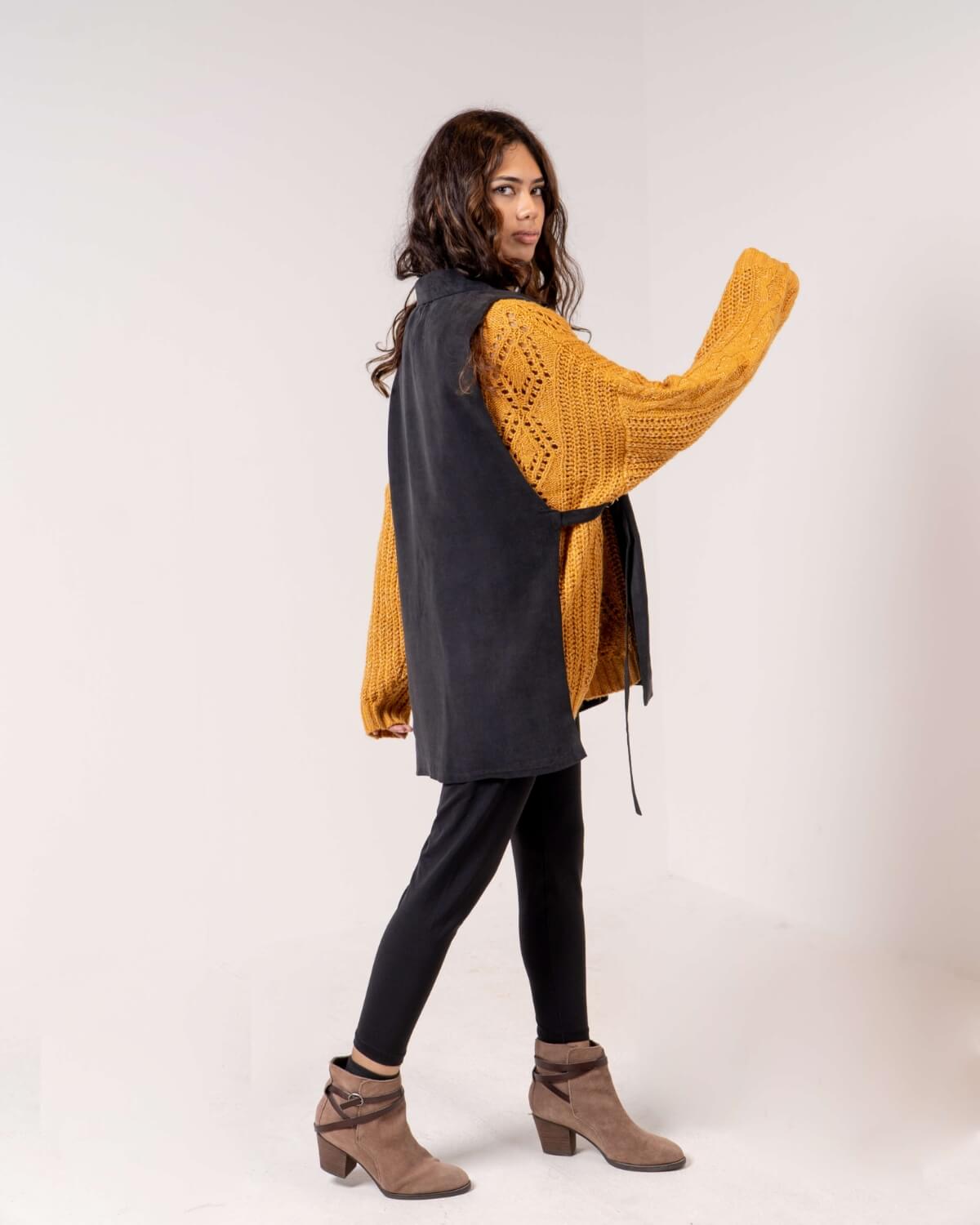 Black Gilet Vest For Women