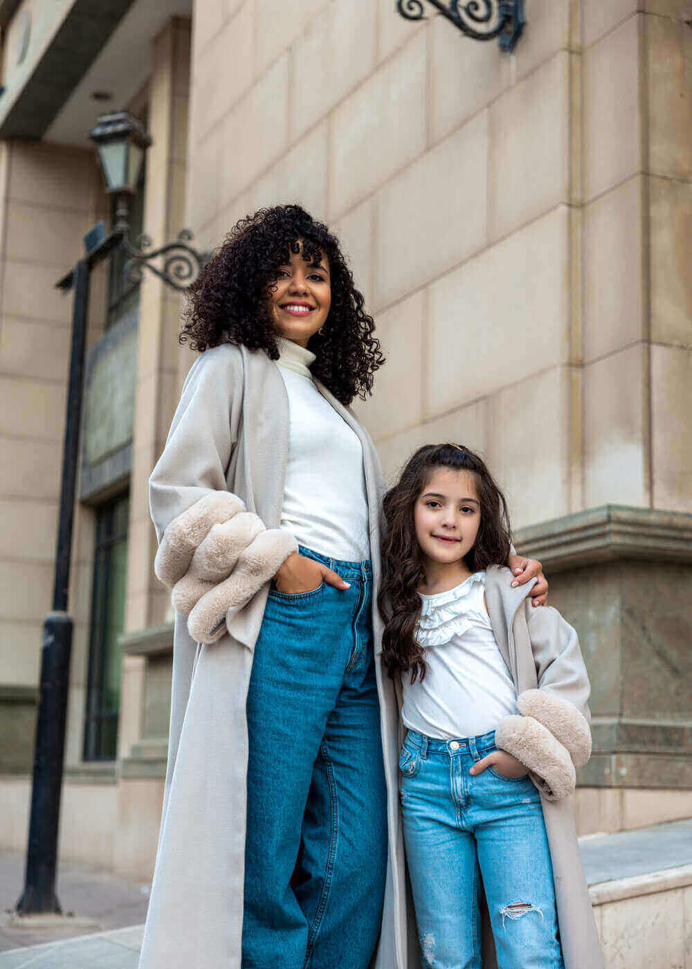 Grey Winter Furwa Puff Sleeves FW2022 (Mother Daughter Collection)