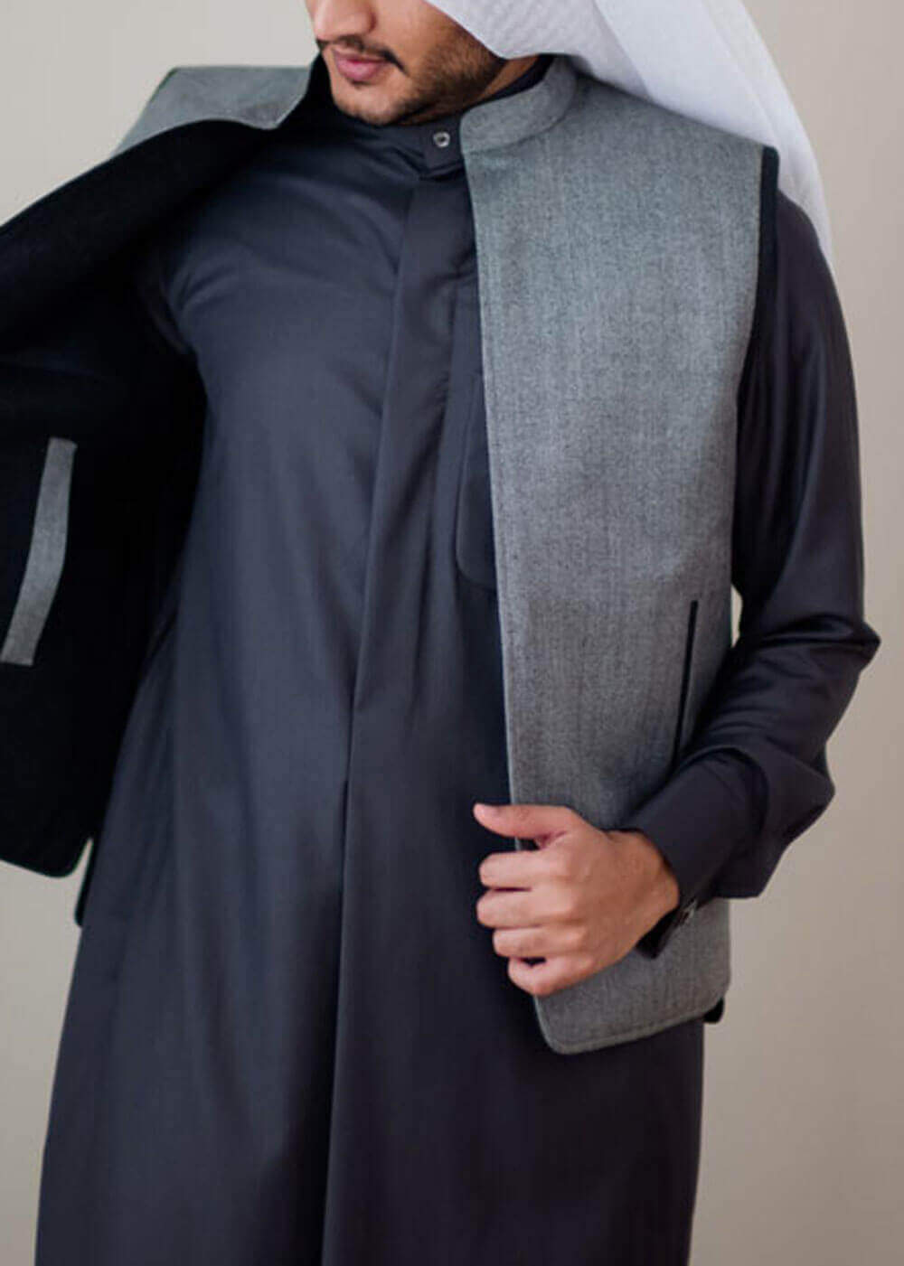 Grey and Black Vest for Men (Worn on both sides)