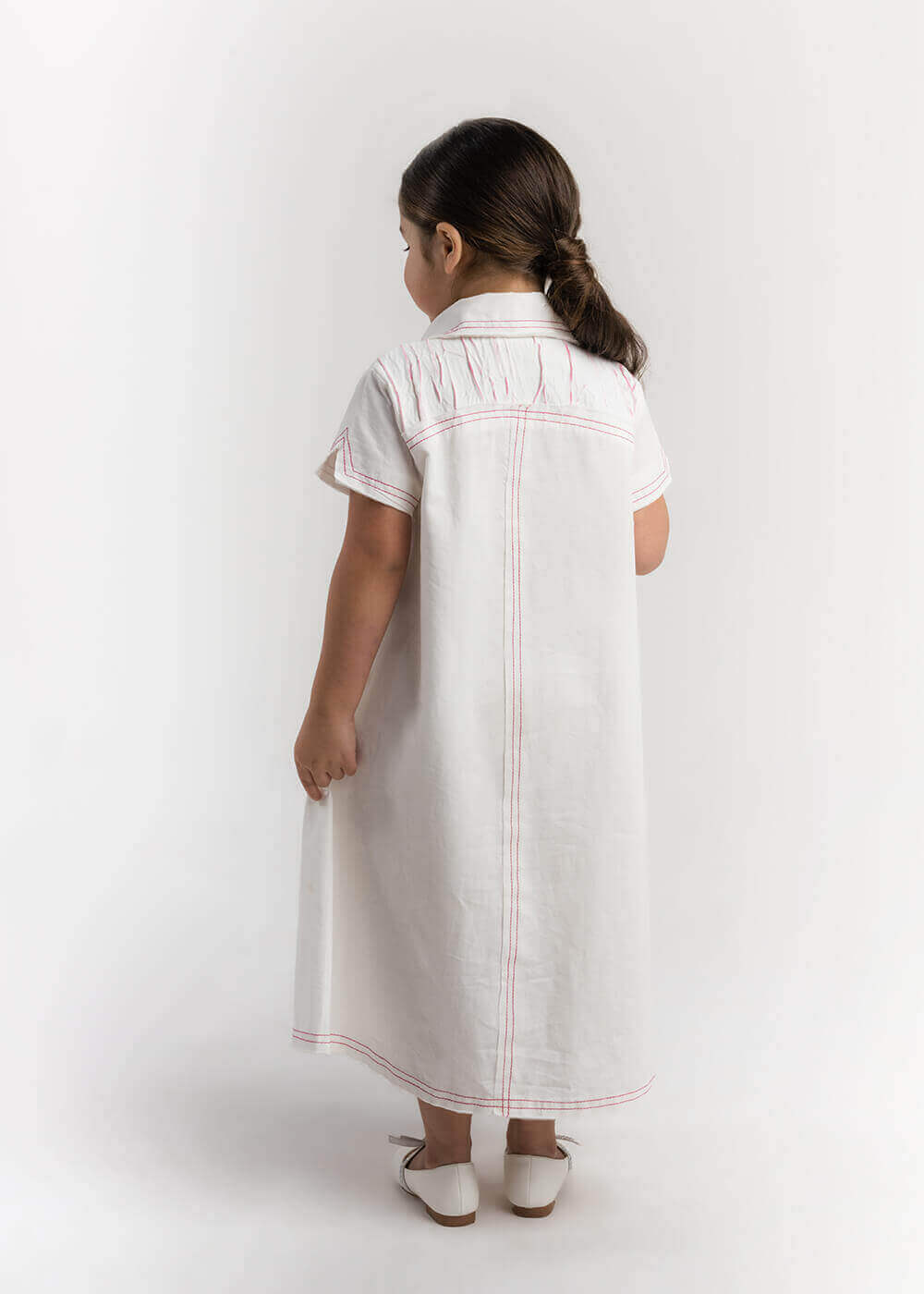 23SS1TB497307 Multi-Color Long White Shirt Inscription Design For Girls