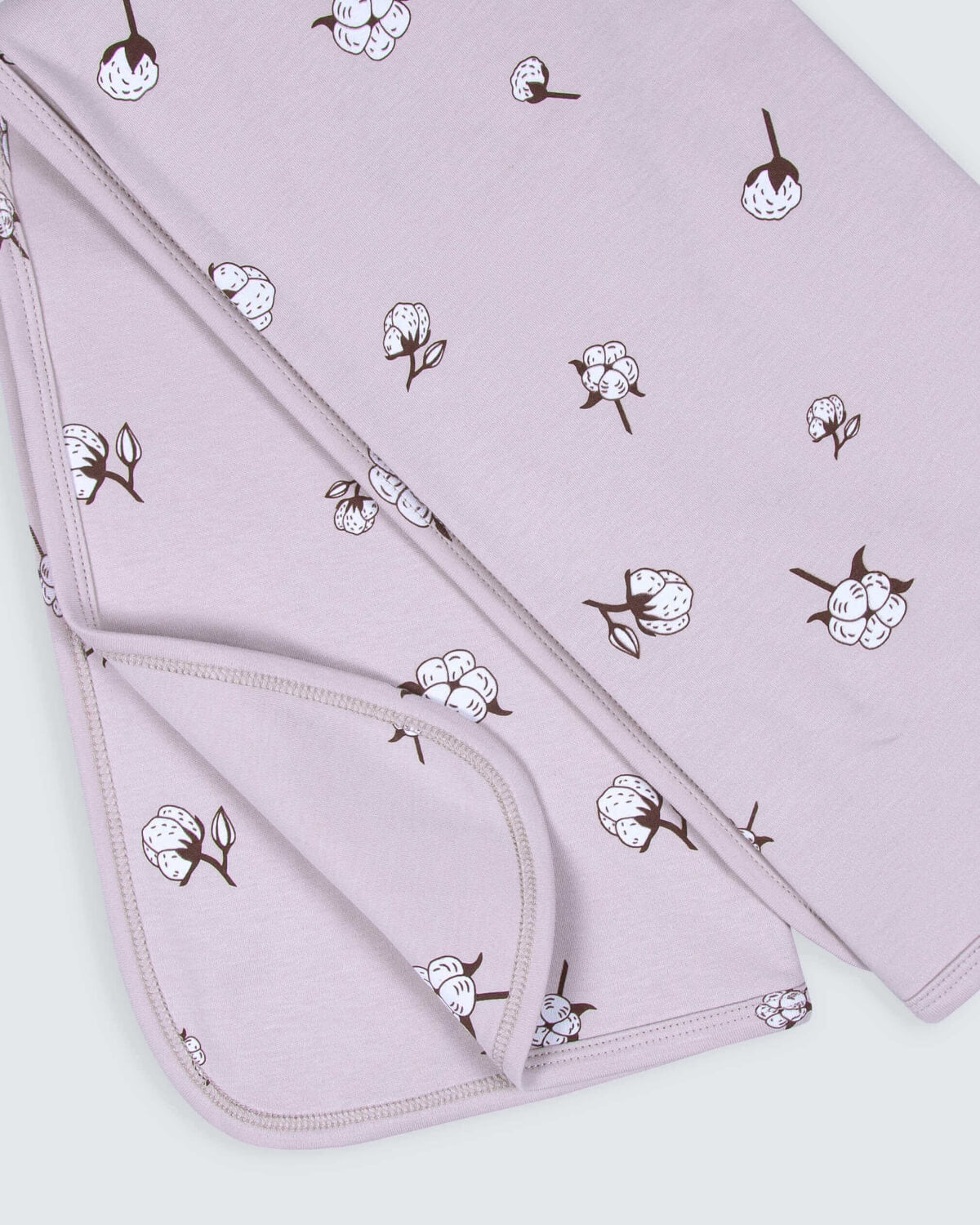 23PSSTB7A7201 Grey Blanket With Flower Print For Newborns