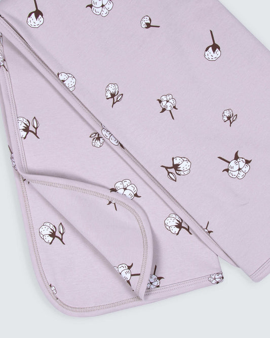 23PSSTB7A7201 Grey Blanket With Flower Print For Newborns