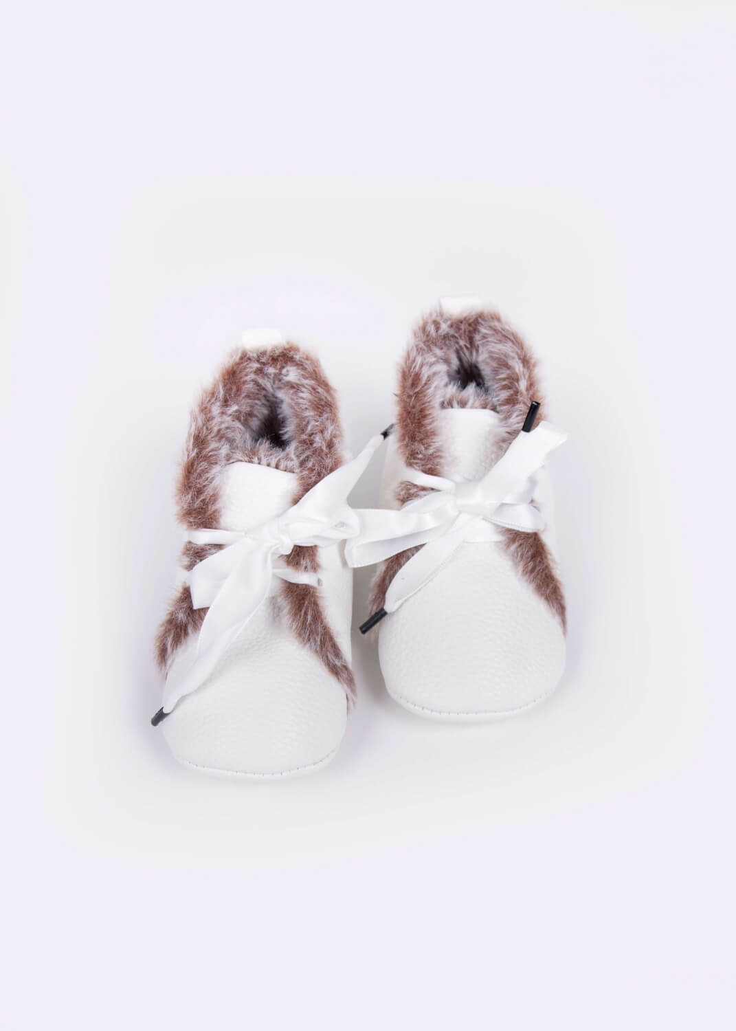 White Inner Fur Shoes For Baby (With Alphabet Printing Option)