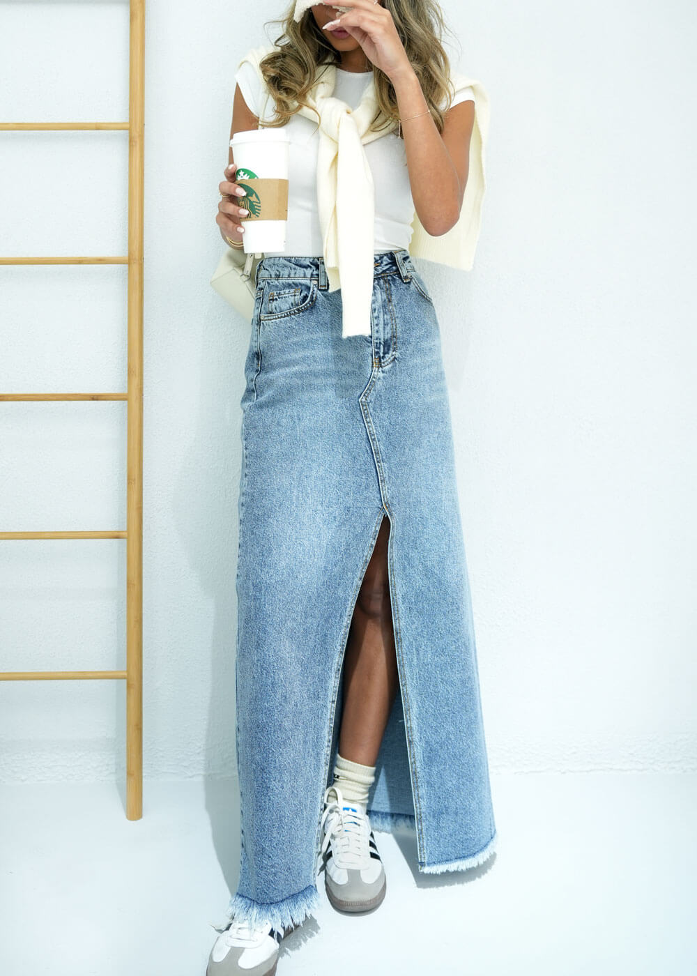 7470 Blue Skirt Jeans For Women