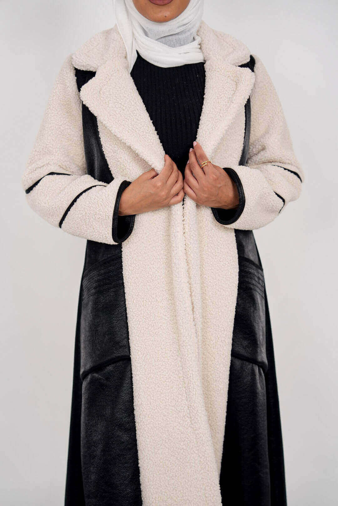 7482 Black Furwa With Side Pockets (Mother Daughter Collection)
