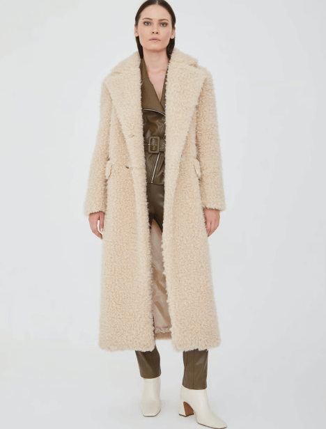 7487 Beige Fur Jacket For Women