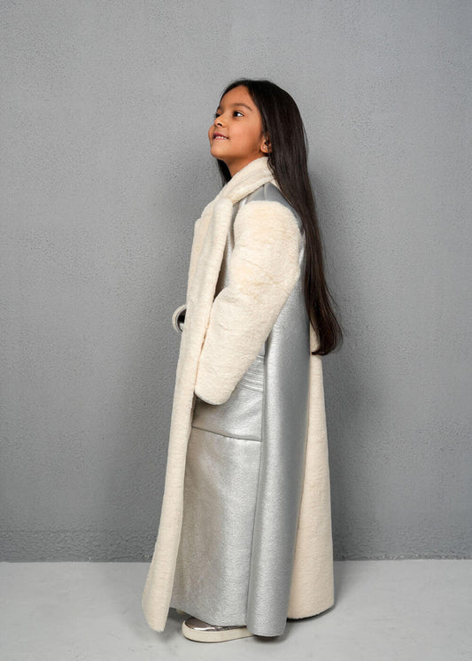 7511 فوروا فضية مع جيوب جانبية للبنات خريف وشتاء 2023