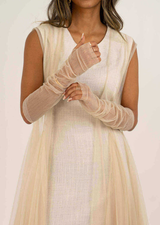 23SS1TB697300 Multi-Color Dress With Gloves For Women