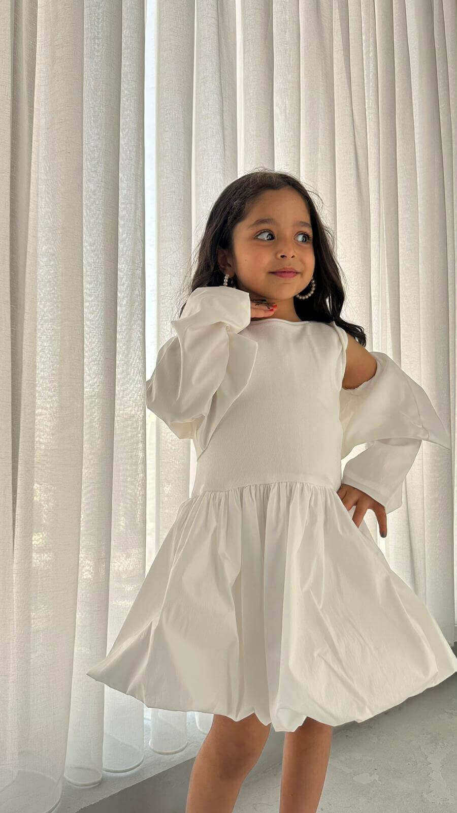 White Two-Piece Set Of White Dress And Jacket
