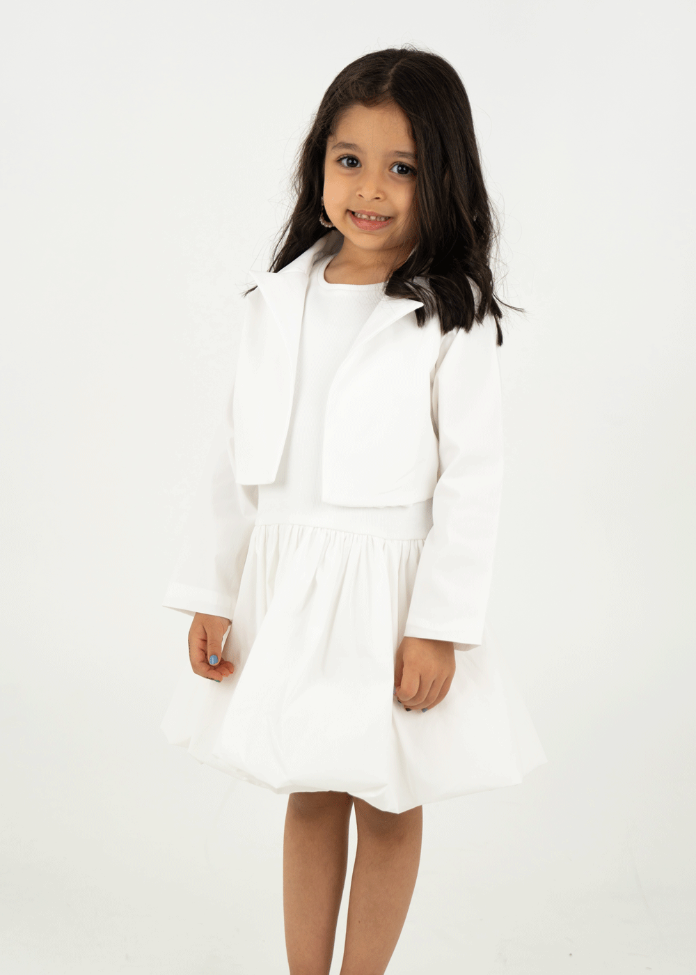 White Two-Piece Set Of White Dress And Jacket