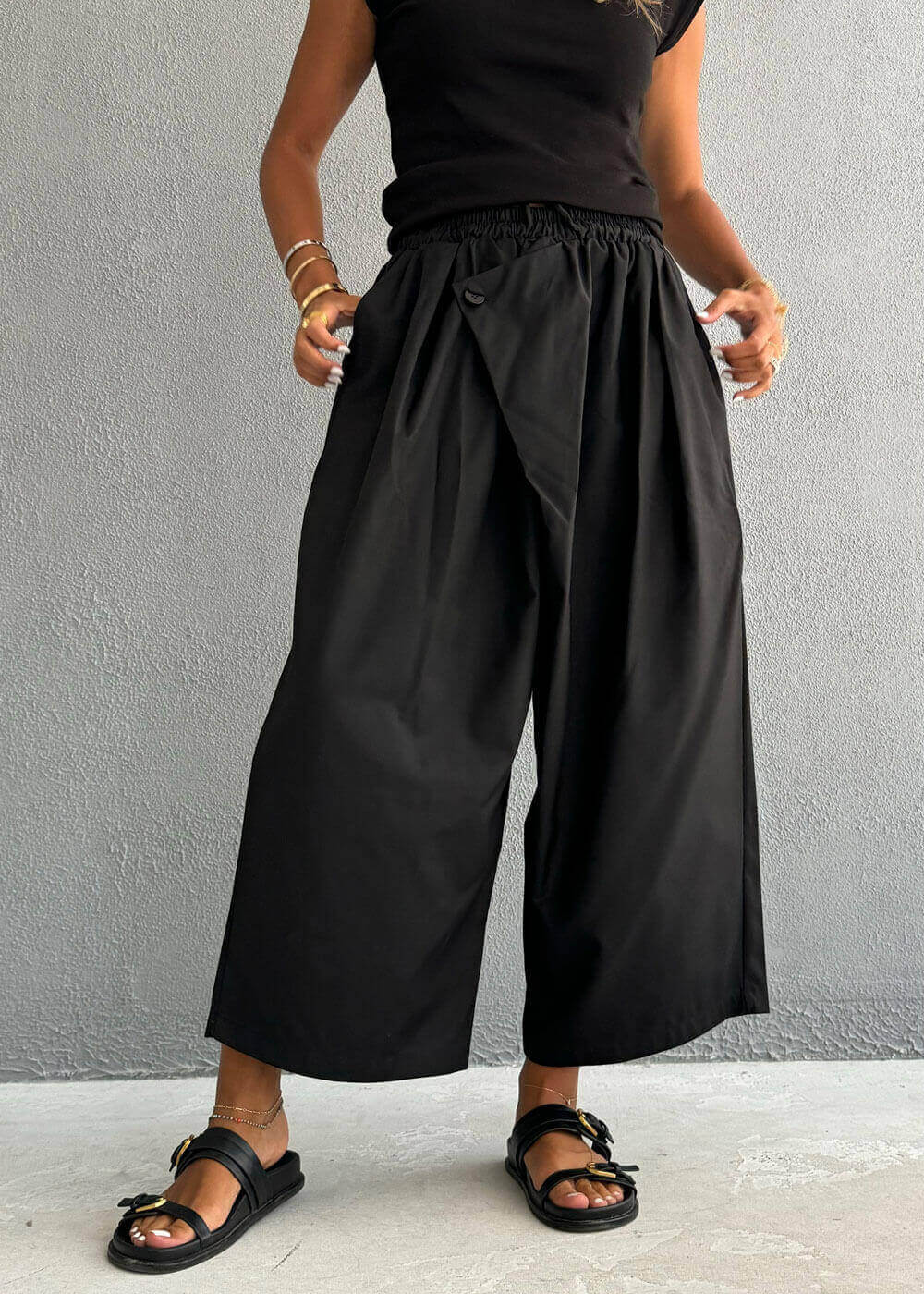 7403 Black Loose Pants For Women