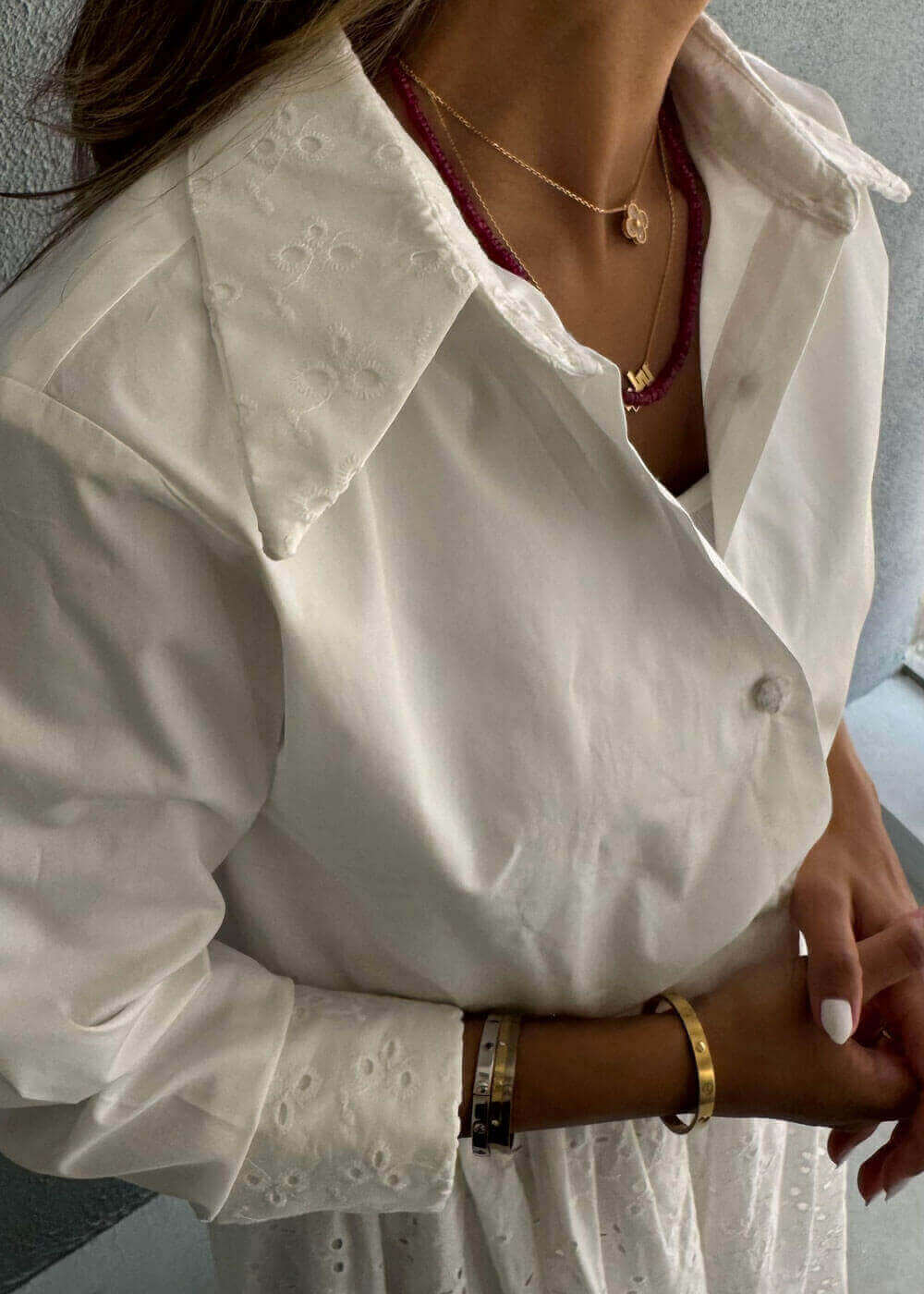 7574 White Top And Balloon Skirt Set For Women