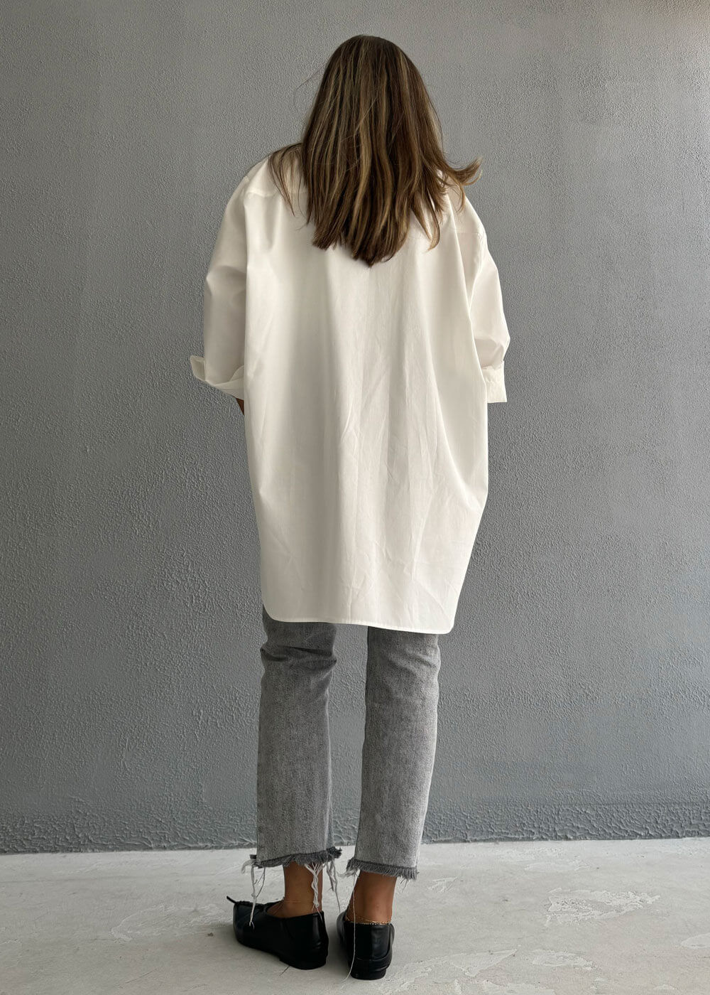 7578 White Back-Cut Shirt For Women