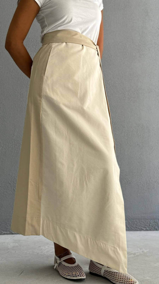 7575 Beige And Green Skirt For Women