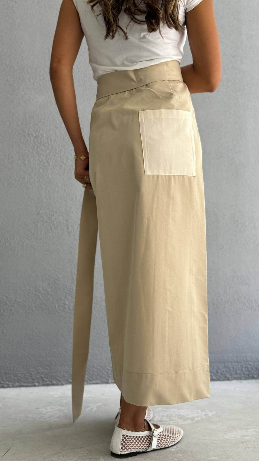 7575 Beige And Green Skirt For Women