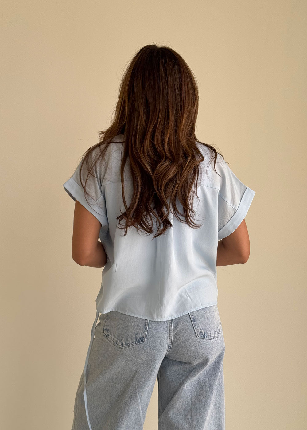 7966 Blue Sleevless Shirt For Women
