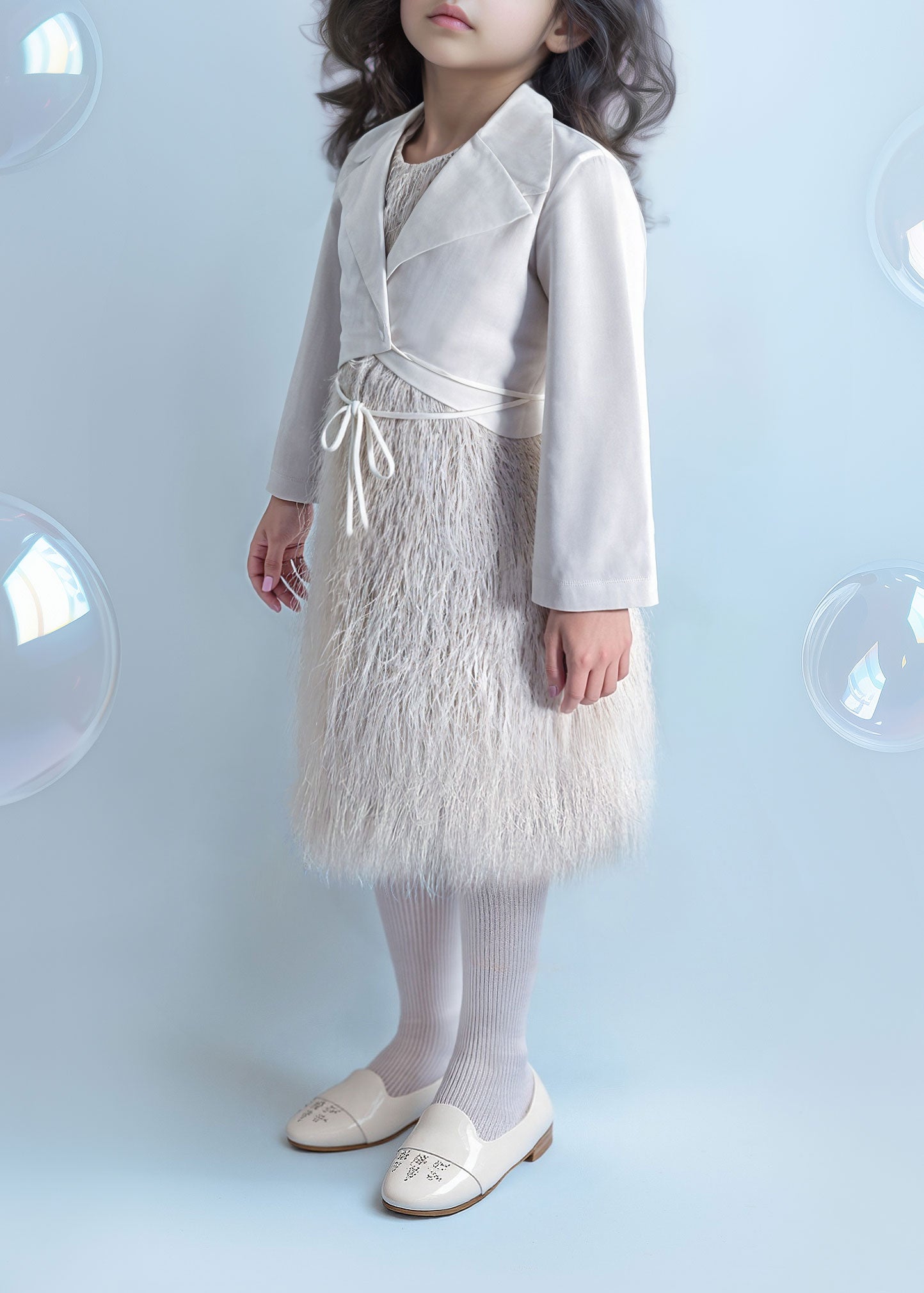 TIYA 25SS0TY46B0432 Coat And B0386 Dress For Girls