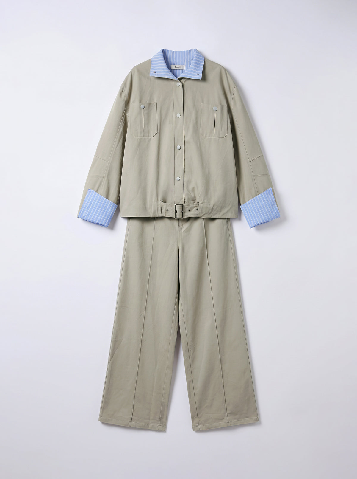 8164 Light Grey Jacket and Pants Set For Women