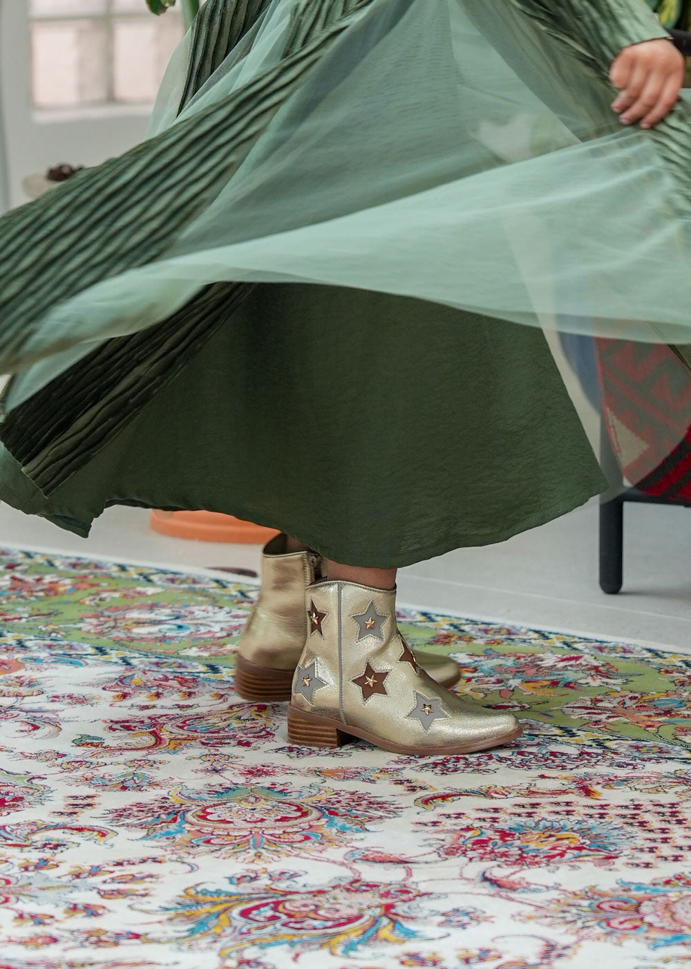 8035 Golden Star Boots For Girls