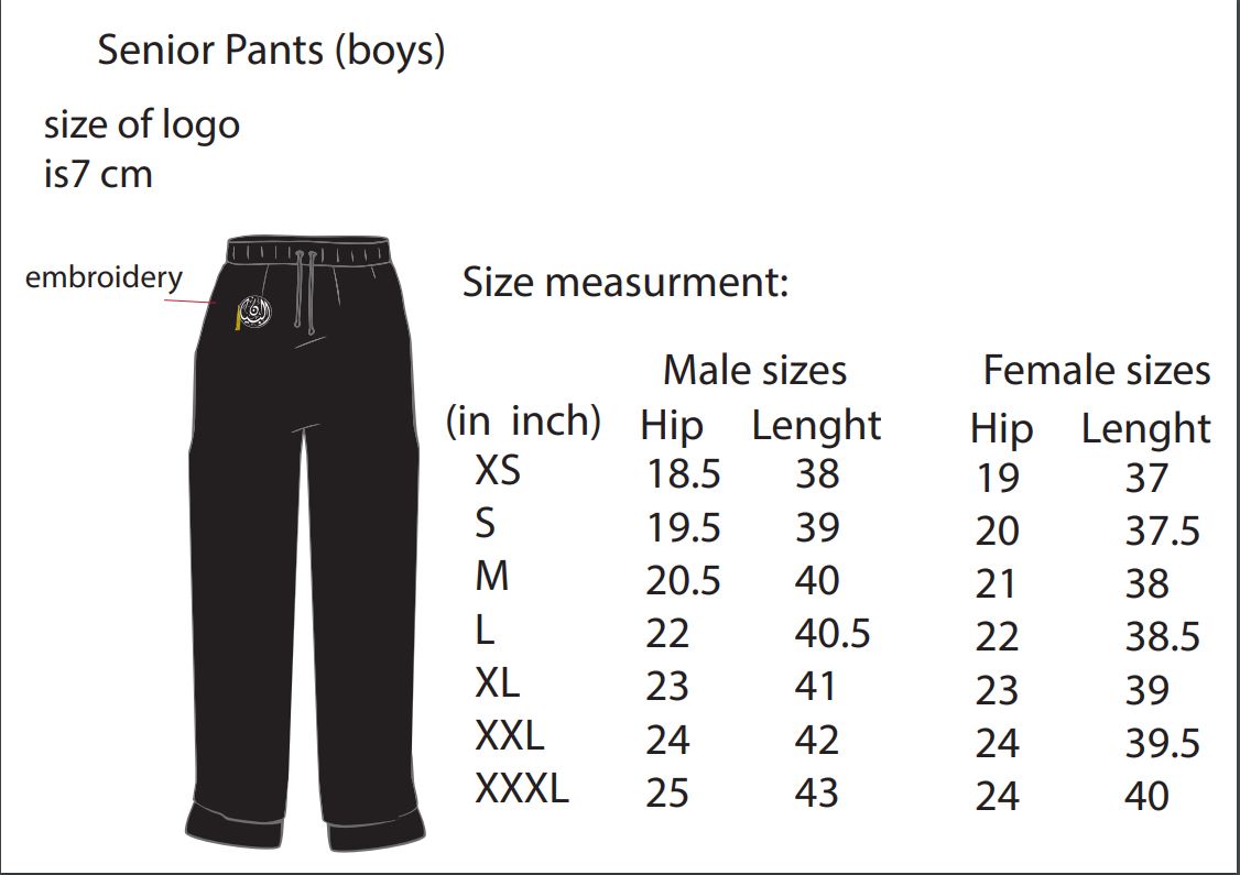 BBS Senior Male Black Pants