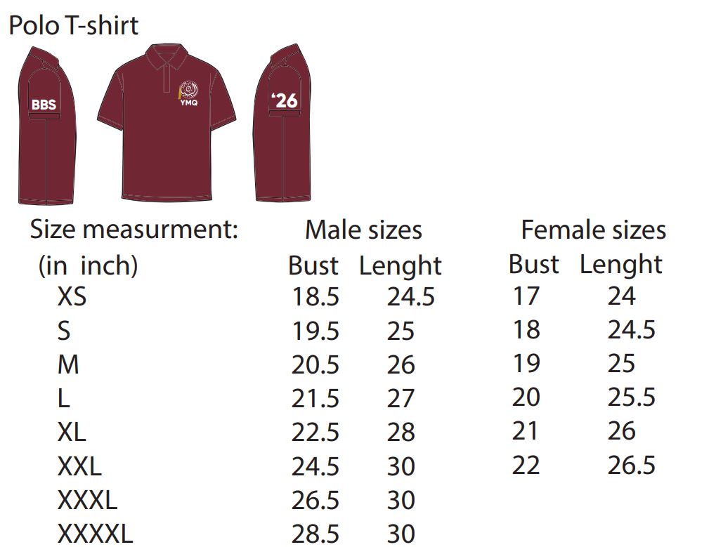 BBS Senior Female Red PE Polo T-Shirt