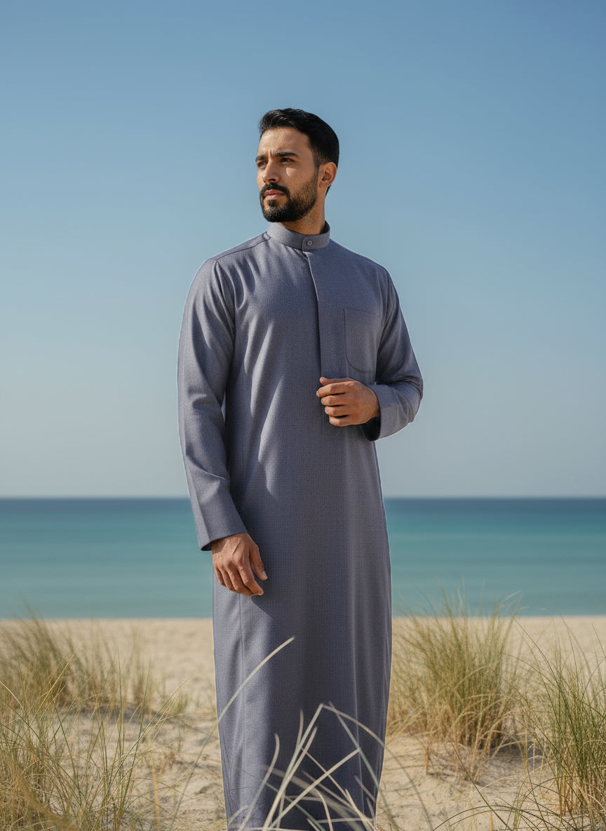 Grey Winter Dishdasha Al Jazeera For Men
