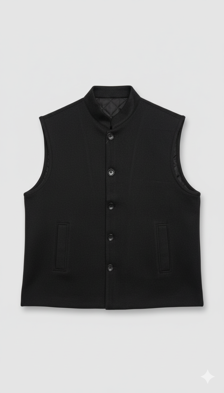 4211 Black Winter Vest For Youth