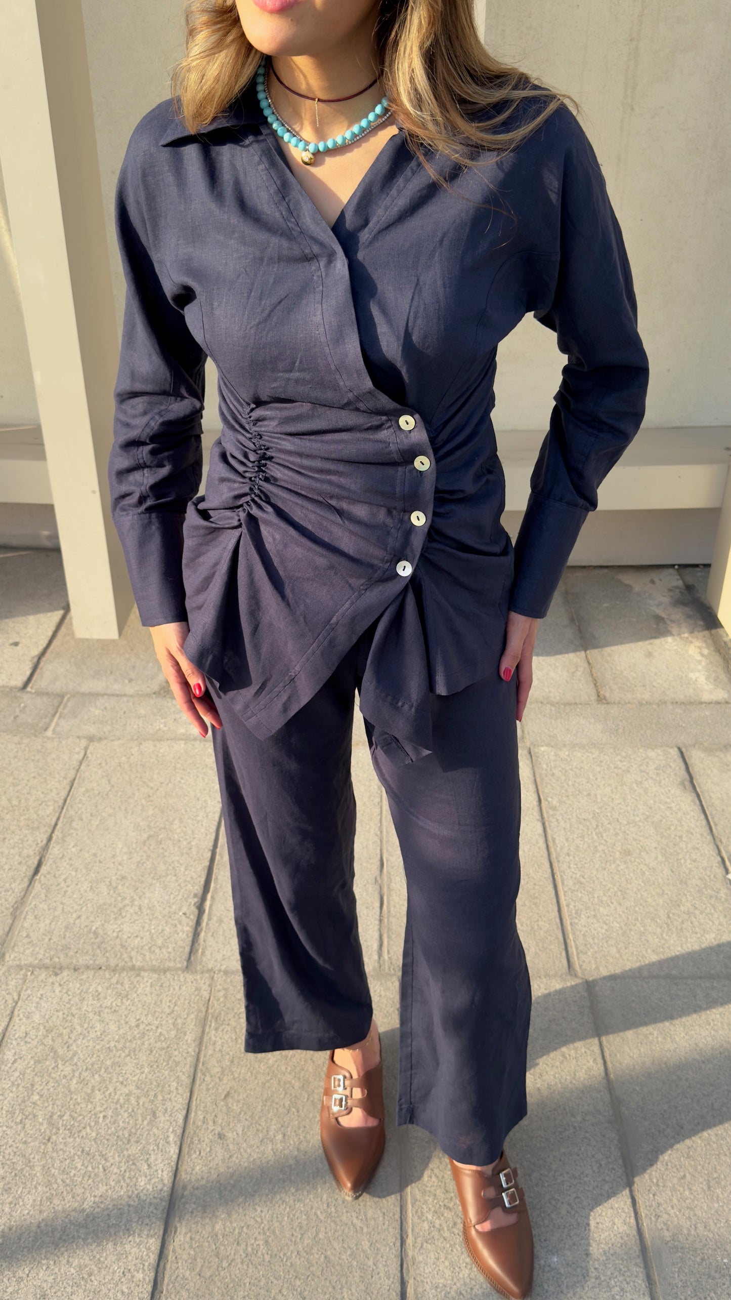 7801 Navy Blue Set For Women